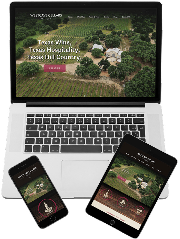 wordpress website design on a laptop, phone, and tablet.