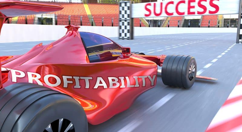 f1 race car racing towards success illustrating a high performing website