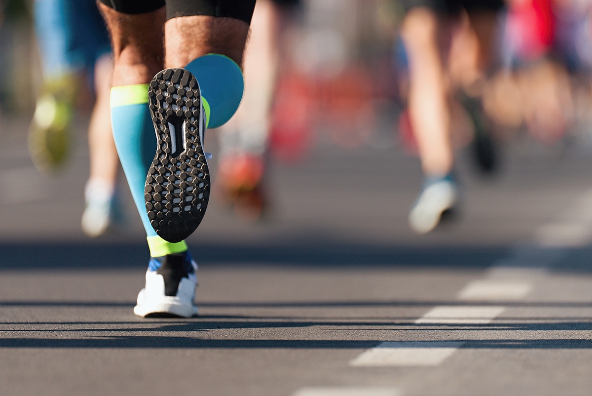 marathon runners illustrating someone falling behind from the competition